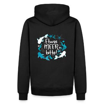 Meer Fernweh Ostsee, Nordsee Geschenk - Männer Premium Bio Hoodie - Schwarz - Hinten - Nico (187cm)