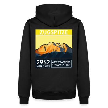 Zugspitze Garmisch Bavaria Vintage Low Poly Summit - Men’s Premium Organic Hoodie - black - Back - Nico (187cm)