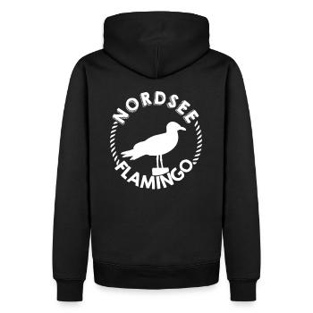 Flamant de la mer du Nord - Sweat à capuche Premium bio Homme - noir - Dos - Nico (187cm)