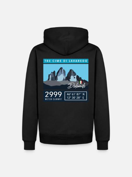 Dolomiten drei Zinnen tre cime di lavaredo Italien - Männer Premium Bio Hoodie - Schwarz