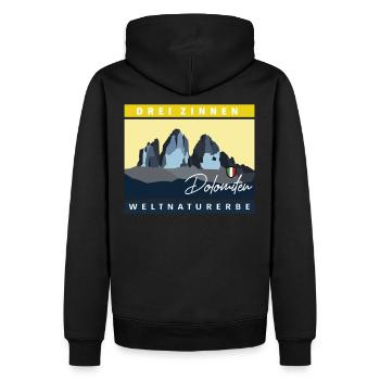 Dolomites trois zinnen tre cime di lavaredo Italie - Sweat à capuche Premium bio Homme - noir - Dos - Nico (187cm)