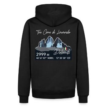 Dolomiten drei Zinnen tre cime di lavaredo Italien - Männer Premium Bio Hoodie - Schwarz - Hinten - Nico (187cm)