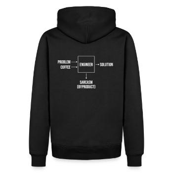 ingenieur Diplom, Bachelor Master Geschenk für PhD - Männer Premium Bio Hoodie - Schwarz - Hinten - Nico (187cm)