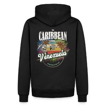 Venezuela Urlaub Reisen Karibik Geschenk retro - Männer Premium Bio Hoodie - Schwarz - Hinten - Nico (187cm)
