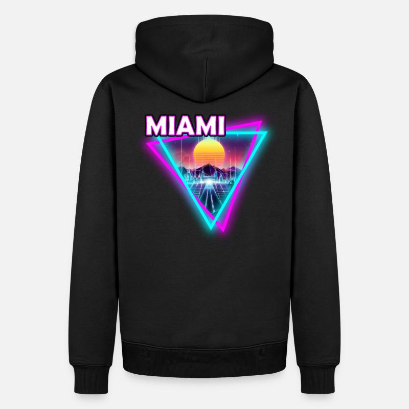 Miami Retro Disco Style Neon Vice idée cadeau - Sweat à capuche Premium bio Homme - noir