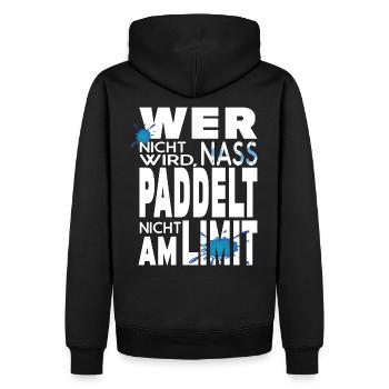 Stand Up Paddling Kanu SUP Kajak lustiger Spruch - Männer Premium Bio Hoodie - Schwarz - Hinten - Nico (187cm)