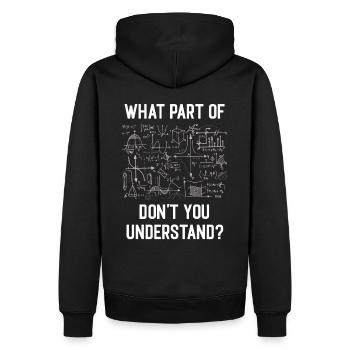 Cadeau d'étudiant en mathématiques mathématicien - Sweat à capuche Premium bio Homme - noir - Dos - Nico (187cm)