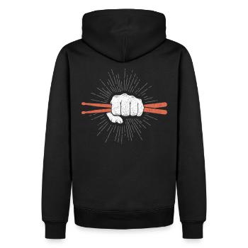 Cadeau de batteur ou de percussionniste - Sweat à capuche Premium bio Homme - noir - Dos - Nico (187cm)
