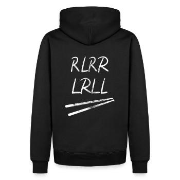 Cadeau de batteur ou de percussionniste - Sweat à capuche Premium bio Homme - noir - Dos - Nico (187cm)
