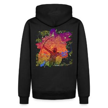 Robin Hood über Mitternacht Nottingham - Männer Premium Bio Hoodie - Schwarz - Hinten - Nico (187cm)