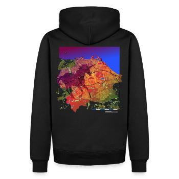 Edinburgh Unicorn: Mitternachtsgalopp - Männer Premium Bio Hoodie - Schwarz - Hinten - Nico (187cm)