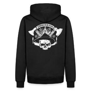Zimmermann - Männer Premium Bio Hoodie - Schwarz - Hinten - Nico (187cm)