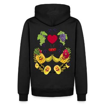 Gesund Früchte Obst Vegan Frucht Speise Vitamine - Männer Premium Bio Hoodie - Schwarz - Hinten - Nico (187cm)