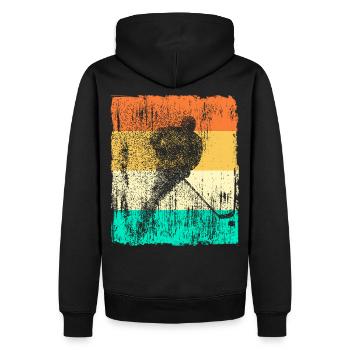 Eishockey Ice Hockey Retro Vintage Design Geschenk - Männer Premium Bio Hoodie - Schwarz - Hinten - Nico (187cm)