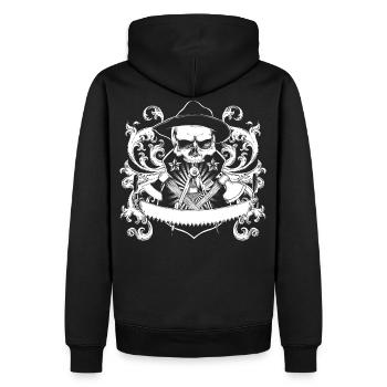 Zimmermann - Männer Premium Bio Hoodie - Schwarz - Hinten - Nico (187cm)