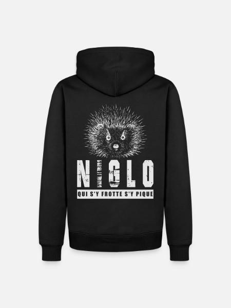 Hérisson Niglo - qui s'y frotte s'y pique - Sweat à capuche Premium bio Homme - noir