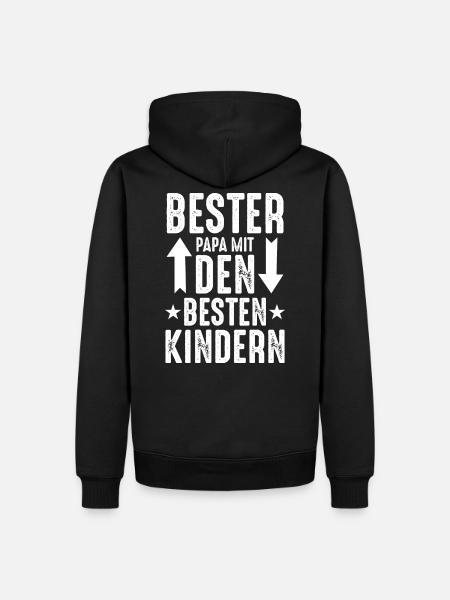 bester Papa besten Kindern - Männer Premium Bio Hoodie - Schwarz