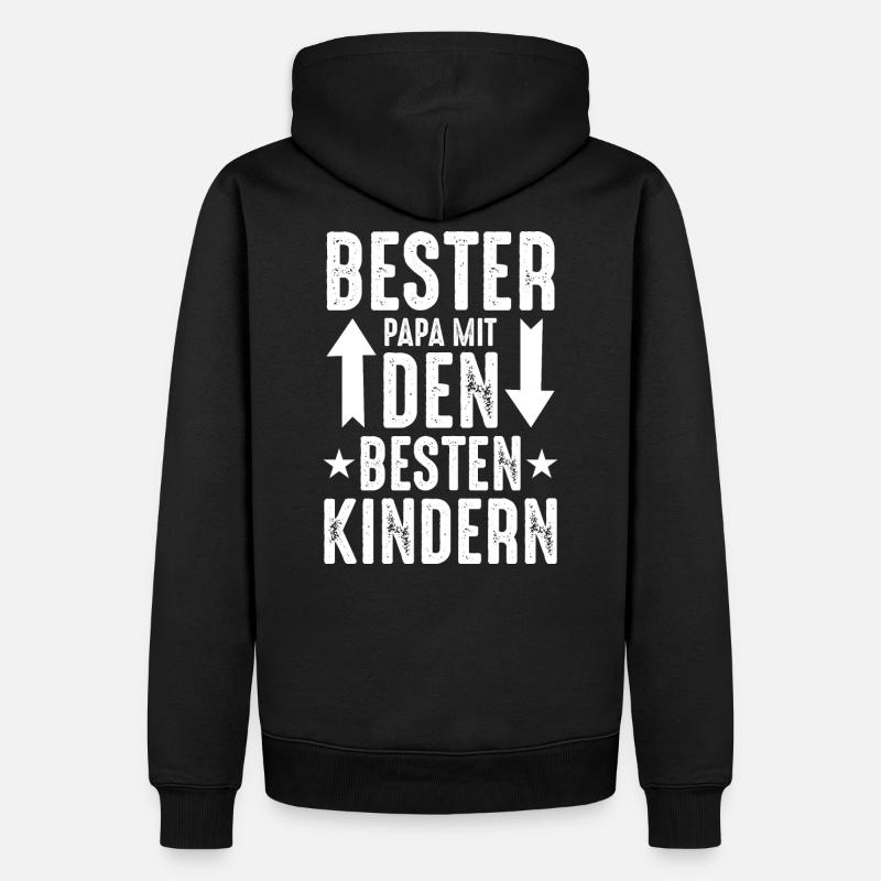 bester Papa besten Kindern - Männer Premium Bio Hoodie - Schwarz