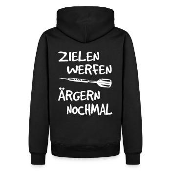 Dart Darts Dartpfeil Dartboard 180 Sport Spruch - Männer Premium Bio Hoodie - Schwarz - Hinten - Nico (187cm)