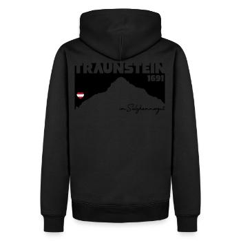 Traunstein Berg Salzkammergut Austria Österreich - Männer Premium Bio Hoodie - Schwarz - Hinten - Nico (187cm)
