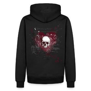 Hello darkness my old friend skull flower Geschenk - Männer Premium Bio Hoodie - Schwarz - Hinten - Nico (187cm)