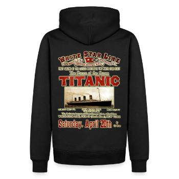 TITANISCHE VINTAGE-KREATION Louis RUNEMBERG © Adagp - Männer Premium Bio Hoodie - Schwarz - Hinten - Nico (187cm)