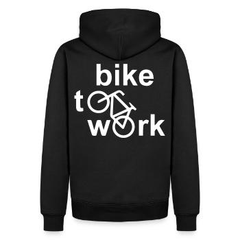 Fahrrad - Bike to Work - Männer Premium Bio Hoodie - Schwarz - Hinten - Nico (187cm)