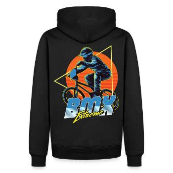 BMX Extreme Bike - Men’s Premium Organic Hoodie - black - Back - Nico (187cm)