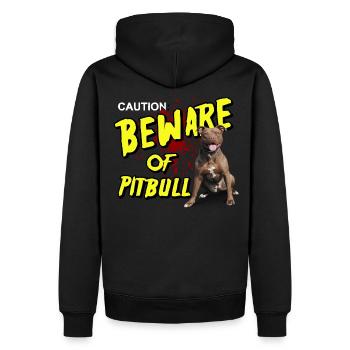 beware of pitbull - Men’s Premium Organic Hoodie - black - Back - Nico (187cm)