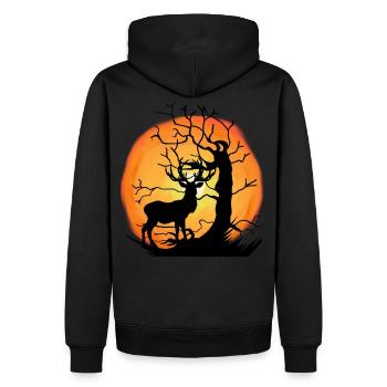 Faune Habitants de la forêt Forêt Animal Cerf Nature Soleil - Sweat à capuche Premium bio Homme - noir - Dos - Nico (187cm)