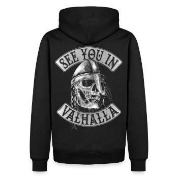 See You In Valhalla - Sweat à capuche Premium bio Homme - noir - Dos - Nico (187cm)