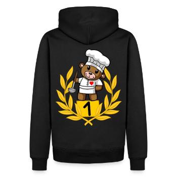 Küchenchef Chefkoch Hobbykoch Koch Berufe - Männer Premium Bio Hoodie - Schwarz - Hinten - Nico (187cm)