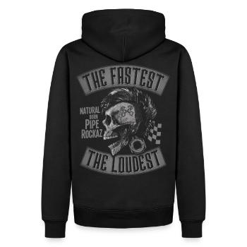 Pipe Rockaz - Men’s Premium Organic Hoodie - black - Back - Nico (187cm)