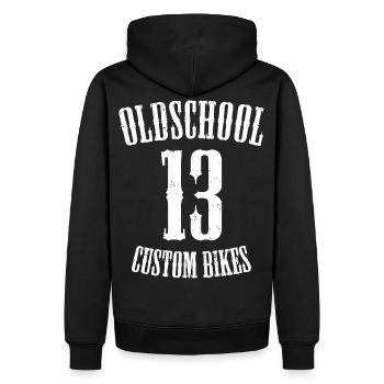 Oldschool Custom Bikes - Men’s Premium Organic Hoodie - black - Back - Nico (187cm)