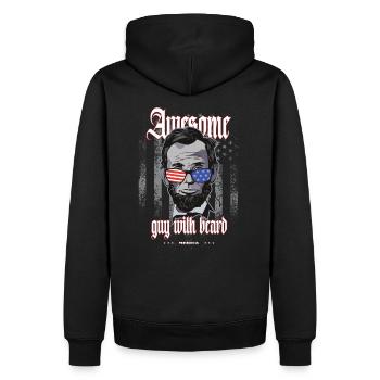 Lincoln GeilerType avec bart USA Cadeau Barbier - Sweat à capuche Premium bio Homme - noir - Dos - Nico (187cm)