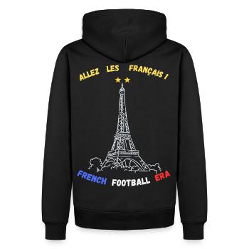 Allez les Français – French Football Era Style Vin - Sweat à capuche Premium bio Homme - noir - Dos - Nico (187cm)