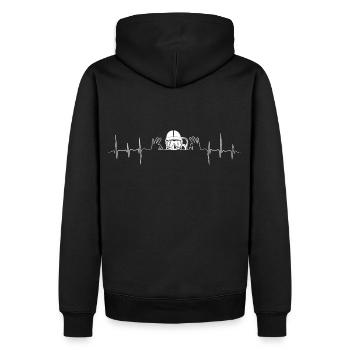 Herzschlag Tauchen Geschenk OK Zeichen - Männer Premium Bio Hoodie - Schwarz - Hinten - Nico (187cm)