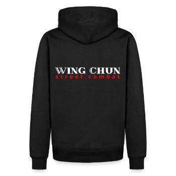 Chemise Wing Chun combat de rue simple - Sweat à capuche Premium bio Homme - noir - Dos - Nico (187cm)