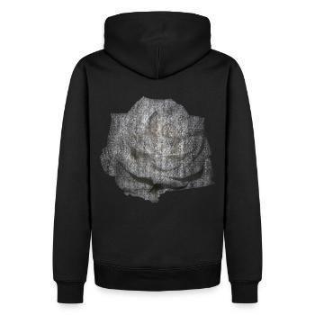 ROSE BLANCHE FLEUR BLANCHE - Sweat à capuche Premium bio Homme - noir - Dos - Nico (187cm)