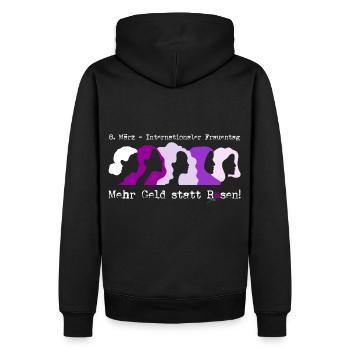Journée de la femme (édition Plus d’argent au lieu de roses) - Sweat à capuche Premium bio Homme - noir - Dos - Nico (187cm)