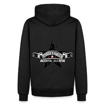 Antifascista gegen rechtsruck Autonomer Block - Männer Premium Bio Hoodie - Schwarz - Hinten - Nico (187cm)