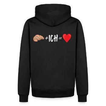Croissant - Plus Ich - Männer Premium Bio Hoodie - Schwarz - Hinten - Nico (187cm)