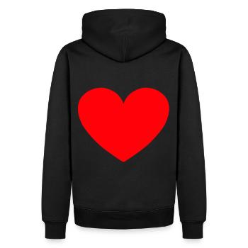 Coeur Cœurs Amour Romance Couple Couple - Sweat à capuche Premium bio Homme - noir - Dos - Nico (187cm)