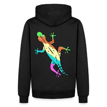 Lézard Gecko Zoologie Faune Amphibien Amphibien - Sweat à capuche Premium bio Homme - noir - Dos - Nico (187cm)