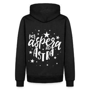 Per Aspera Ad Astra - Men’s Premium Organic Hoodie - black - Back - Nico (187cm)
