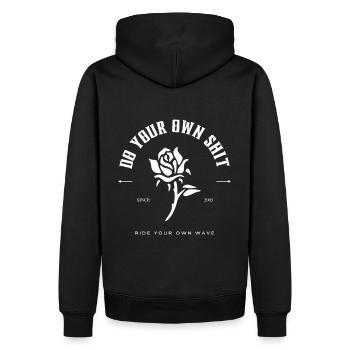 ''Do your own shit'' Streetstyle T-Shirt - Männer Premium Bio Hoodie - Schwarz - Hinten - Nico (187cm)