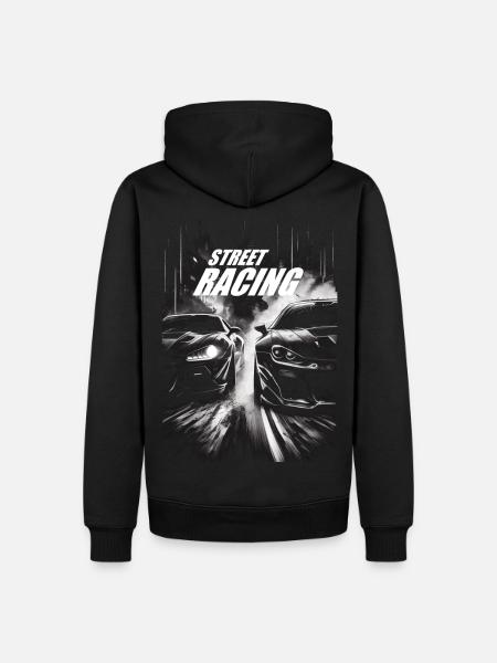 courses de rue - Sweat à capuche Premium bio Homme - noir