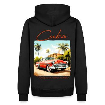 Cuba Car In Village - Sweat à capuche Premium bio Homme - noir - Dos - Nico (187cm)