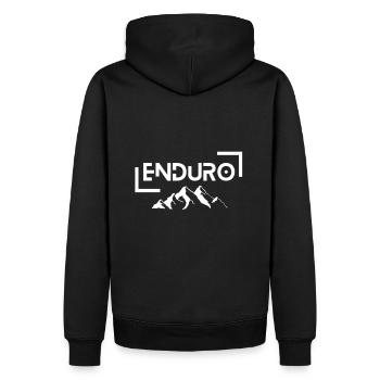 Idée cadeau VTT DH VTT Enduro Downhill - Sweat à capuche Premium bio Homme - noir - Dos - Nico (187cm)