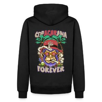 Hooligan Backprint Copacabana Forever Fußballfan - Männer Premium Bio Hoodie - Schwarz - Hinten - Nico (187cm)